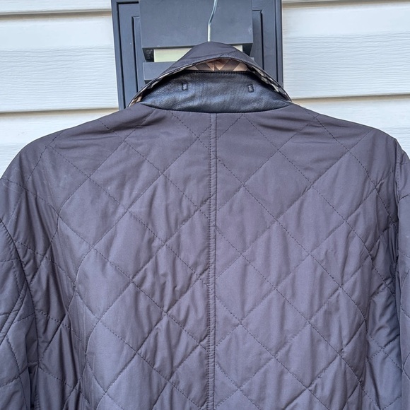 Burberry London Ladies/Men’s Nova Check Black Leather Trim Snap Buttons Jacket-L - Picture 14 of 15